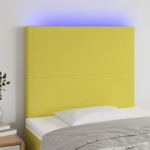 vidaXL LED posteljno vzglavje sivo 100x5x118/128 cm blago
