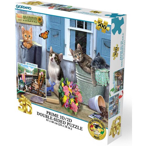 Giordano Puzzle 2D/3D - Mačići kraj jezera / Svježi proizvodi s farme Cene