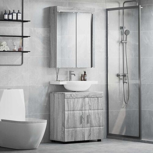  Set namje&scaron;taja za kupaonicu TULUM 2 pcs Siva Sonoma Cijene