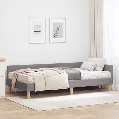  Kutni krevetni okvir s madracem 2 pcs Sivo-smeđa tkanina Cene