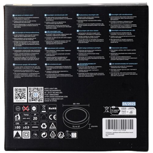 Aigostar LED plafonsko svetlo za povr&amp;scaron;insku montažu LED/18W/230V prečnik 22,6 cm 4000K belo Slike