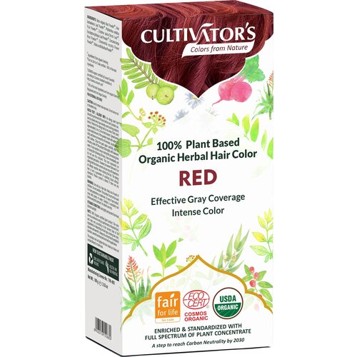 CULTIVATOR'S Organic Herbal Hair Color - Red - 100 g Cene