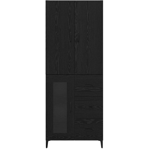  Highboard Crni hrast 69,5 x 34 x 180 cm Konstruirano drvo Slike