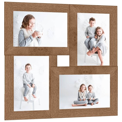 vidaXL Foto okvir za 4x(13x18 cm) fotografije svetlo rjav MDF Cene