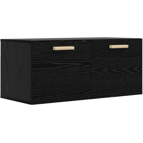 VidaXL Ormar za Zid Zidna montaža Crni hrast 80 x 36 5 x 35 cm - Crni hrast Slike