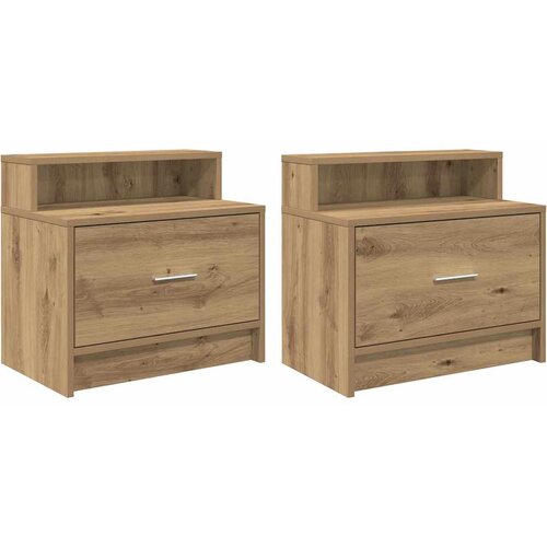 Maison Chic 2 kose Nočne omarice - Nočne mize s predalom artisan hrast 51x31x47 cm, (21690191) Cene