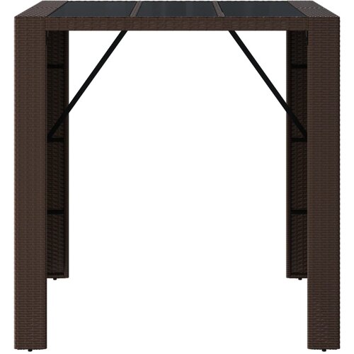  Barski stol sa staklenom pločom smeđi 105x80x110 cm poliratan Slike
