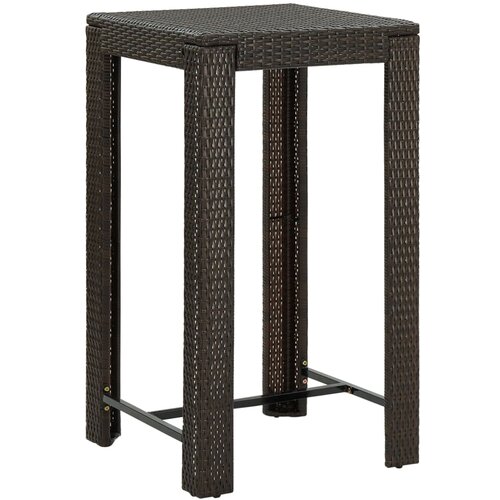 vidaXL Vrtna barska miza rjava 60,5x60,5x110,5 cm poli ratan, (20665881) Cene