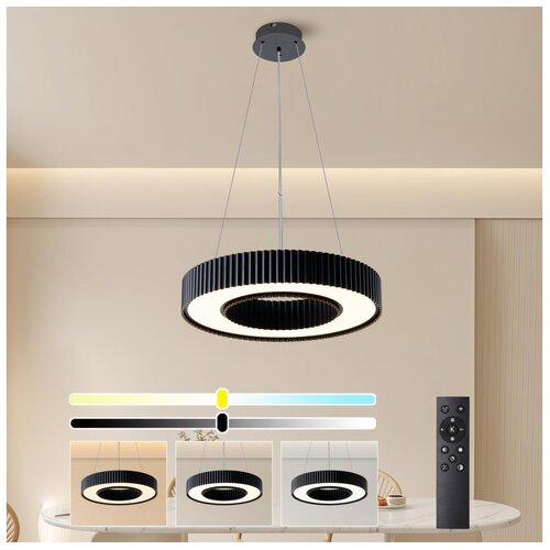 Brilagi led prigu&amp;scaron;iva luster lumix LED/48W/230V 3000-6000K crna prečnik 50 cm + daljinski upravljač Slike