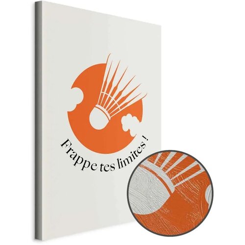  Slika - Badminton Shuttlecock on an Orange Circle Background 80x120 Premium Print Cijene