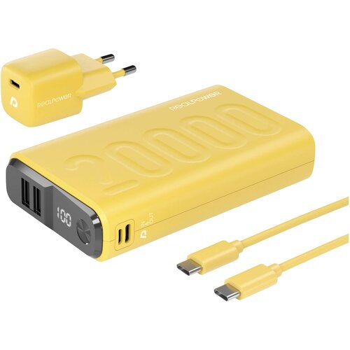 REAL POWER PB-20000 Power Pack powerbank (rezervni akumulatorji) 20000 mAh Li-Ion USB\, USB-C&reg; rumena, (20432743) Cene