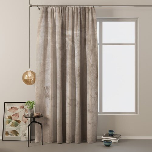 Restilo Bež žametna zavesa AmeliaHome Velvety, 245 x 140 cm Slike