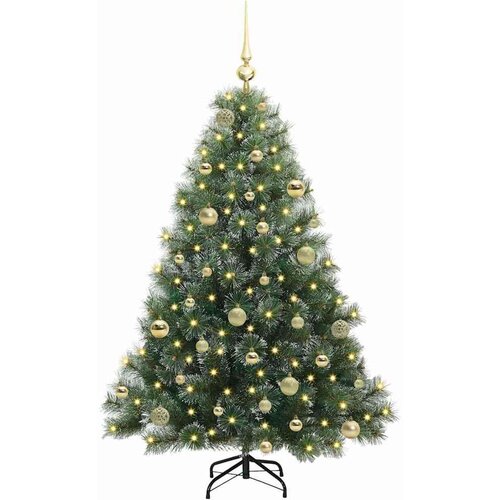 VidaXL Umjetno božićno drvce s stalakom Zelena 150 cm PE i PVC Slike