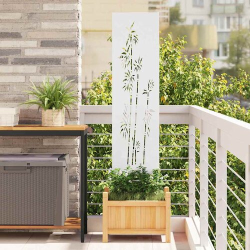 vidaXL Privatnost u vrtu Bijelo 32 x 140 cm Hladno valjana čelična Cijene