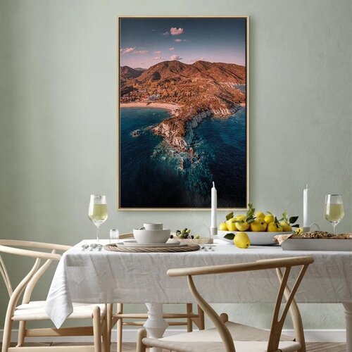  Slika - Cliff in Kalamitsi (1 Part) Vertical 60x90 U prirodnom drvenom okviru Slike