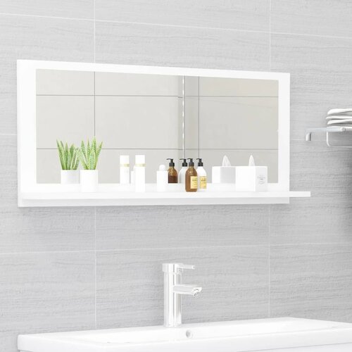 VidaXL Kupaonsko ogledalo bijelo 90 x 10,5 x 37 cm od iverice Slike