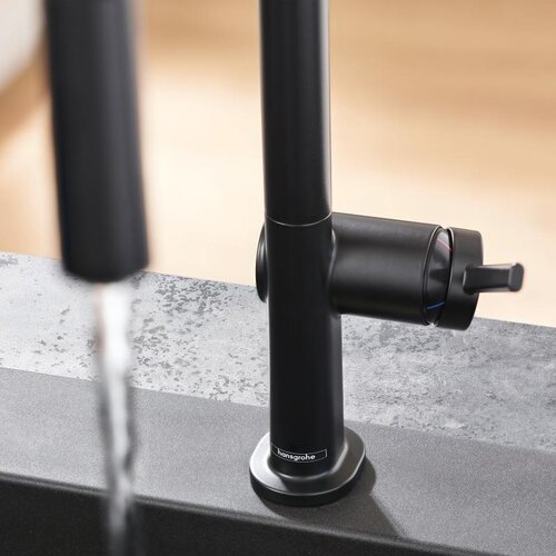 Hansgrohe Talis M54 210 slavina za sudoperu sa izvlačnim tu&amp;scaron;em crna mat 72800670 Slike