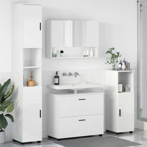 vidaXL Set namještaja za kupaonicu Zidne 4 pcs Visoko sjajno bijela Cijene
