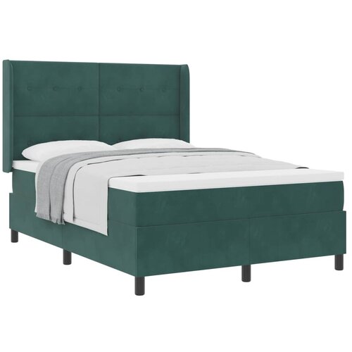 Box spring krevet Tamnozelena 140 x 190 cm Bar&amp;scaron;un - Tamnozelena 140 x 190 cm Pro&amp;scaron;iveno gumbima Slike