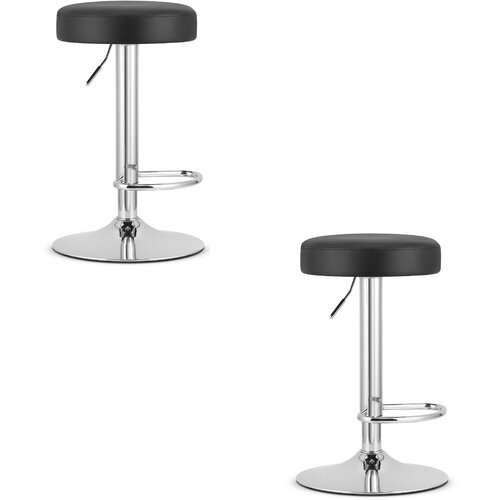Brandless Hocker ROJST - črno eko usnje / kromiran podstavek x 2, (22060687) Cene