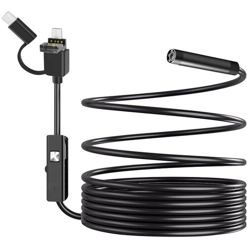AVIZAR Endoskop za pametni telefon in računalnik, vodoodporen IP67, USB-C / mikro USB / kamera z več vrati - dolžina 3,5 m, (5000277704) Cene