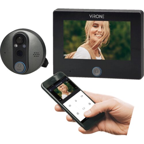 VIRONE Digitalno kukalo za vhodna vrata, Smart, 4.3&amp;quot;, LCD, WiFi - DV-3 Slike