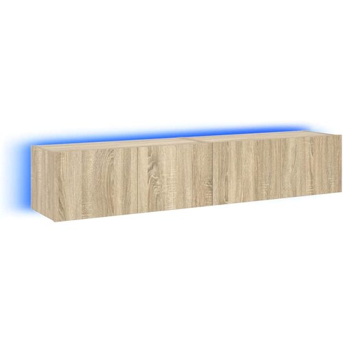  Zidni TV ormarići LED 2 kom boja hrasta sonome 80x35x31 cm Slike