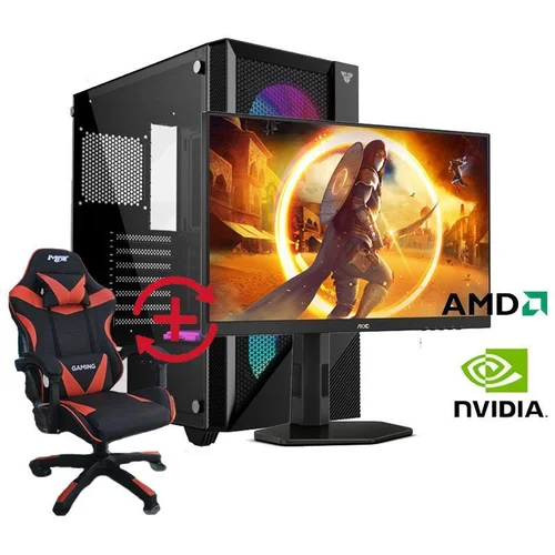 Gaming računar Ryzen 5 7600X, 16GB, 1TB, RTX 3050 6GB i AOC 24G4XE i Stolica MAX0002