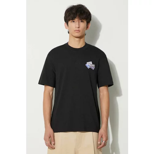 Lacoste Pamučna majica za muškarce, boja: crna, s aplikacijom