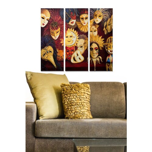 Wallity MDF136447223 multicolor decorative mdf painting (3 pieces) Cene