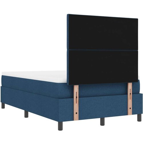VidaXL Box Spring Krevet s Madracem i Klupom Plavi 120x200 cm Tkanina Slike