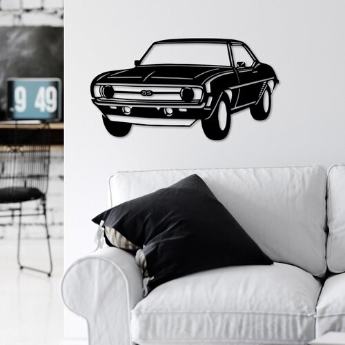 Wallity Zidna dekoracija Chevrolet Camaro SS, 60 x 33 cm, Crna Cene
