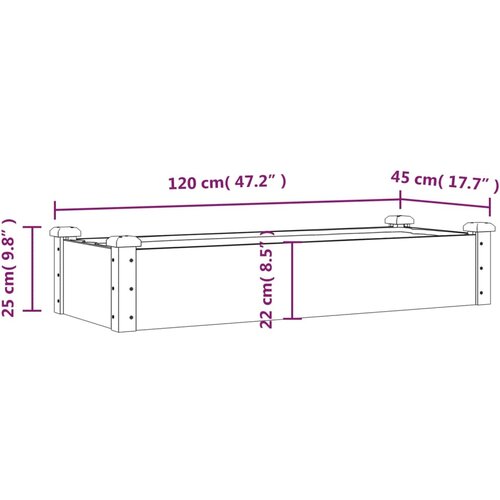  Povi&amp;scaron;ena vrtna gredica s oblogom siva 120x45x25 cm od jelovine Slike
