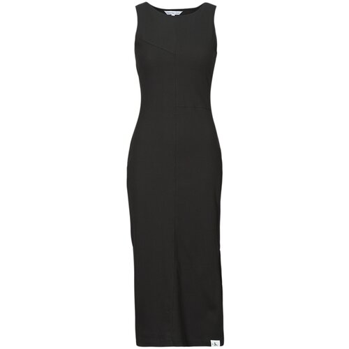 Calvin Klein Jeans SEAMING LONG RIB DRESS Crna Slike