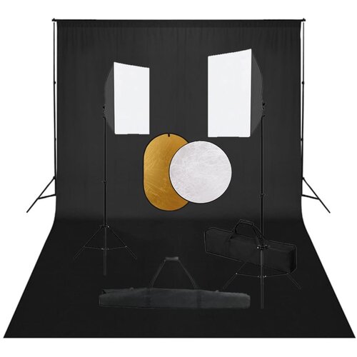 vidaXL Foto studijski komplet s softboxi, ozadjem in odbojnikom Cene