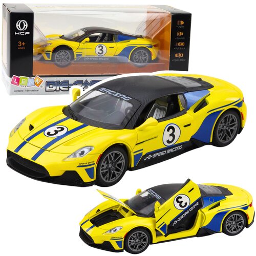 Metal Sports Car Lights Sounds Drive Yellow 1:22 Cijene