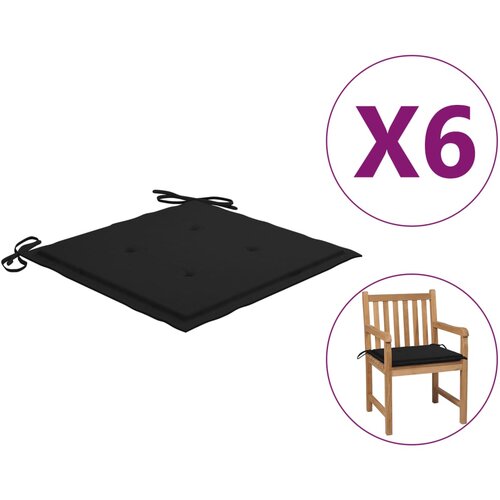 vidaXL Blazine za vrtne stole 6 kosov črne 50x50x3 cm blago Cene