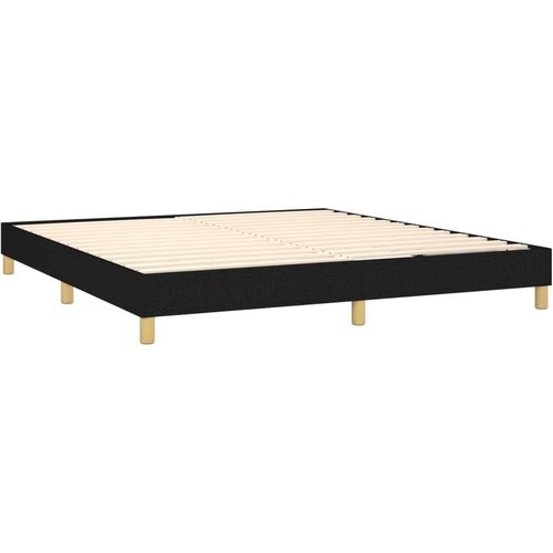  Box spring s madracem LED crni 160x200 cm od tkanine Slike