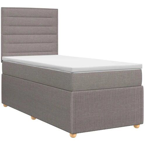  Boxspring krevet s madracem Sivosmeđa 100 x 200 cm Tkanina - Sivosmeđa 100 x 200 cm Dizajn linija Slike
