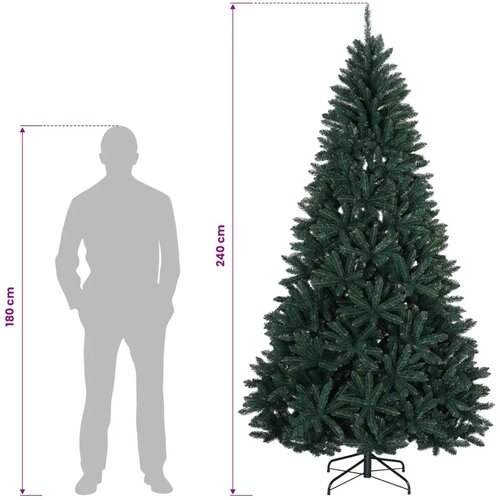  Umjetno božićno drvce s nogom 240 cm 300 LED lampica - Tamnozelena &amp;Oslash; 120 x 240 cm s 300 LED dioda Slike