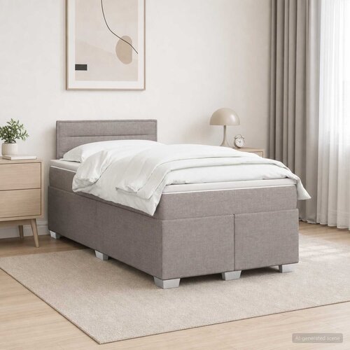  Boxspring krevet s madracem Sivosmeđa 120 x 200 cm Tkanina Slike