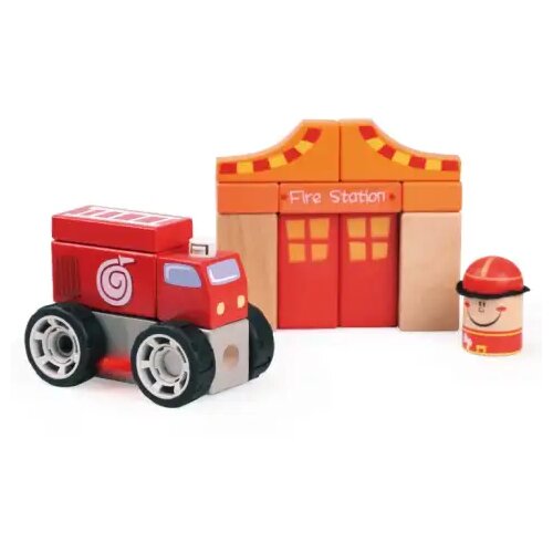 Bino Toys Drvene kocke - Vatrogasni set Cene
