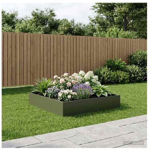 vidaXL Vrtna saksija Maslinastozelena 80 x 80 x 20 cm Čelična vrata - Maslinastozelena 80 x 80 x 20 cm 1 Cene