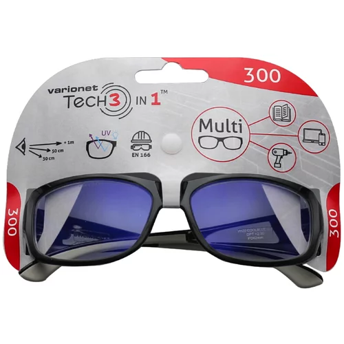 3 zaštitne naočale s dioptrijom 300 (Crno-sive boje)