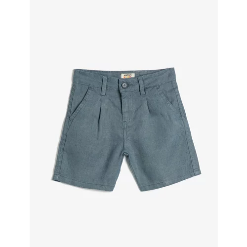 Koton Linen Shorts with Pockets and Buttons