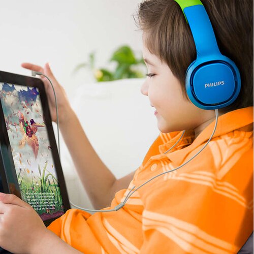Philips SHK2000BL dječije sl žične slu&amp;scaron;alice, boja plava sa ograničenjem glasnoće do 85dB Slike