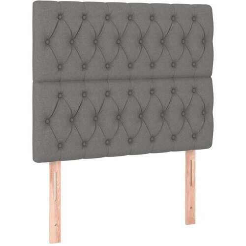  Uzglavlja 2 kom tamnosiva 90x7x78/88 cm od tkanine Slike