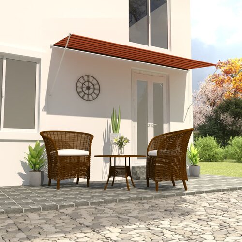 vidaXL Zložljiva tenda 400x150 cm oranžna in rjava, (20743014) Cene