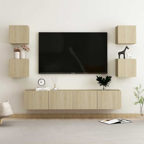  6-dijelni set TV ormarića boja hrasta sonome konstruirano drvo Slike