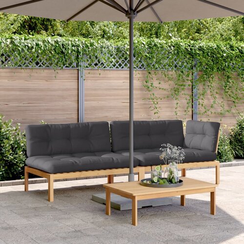 VidaXL 3-dijelni set vrtnih sofa od paleta s jastucima od drva bagrema Slike